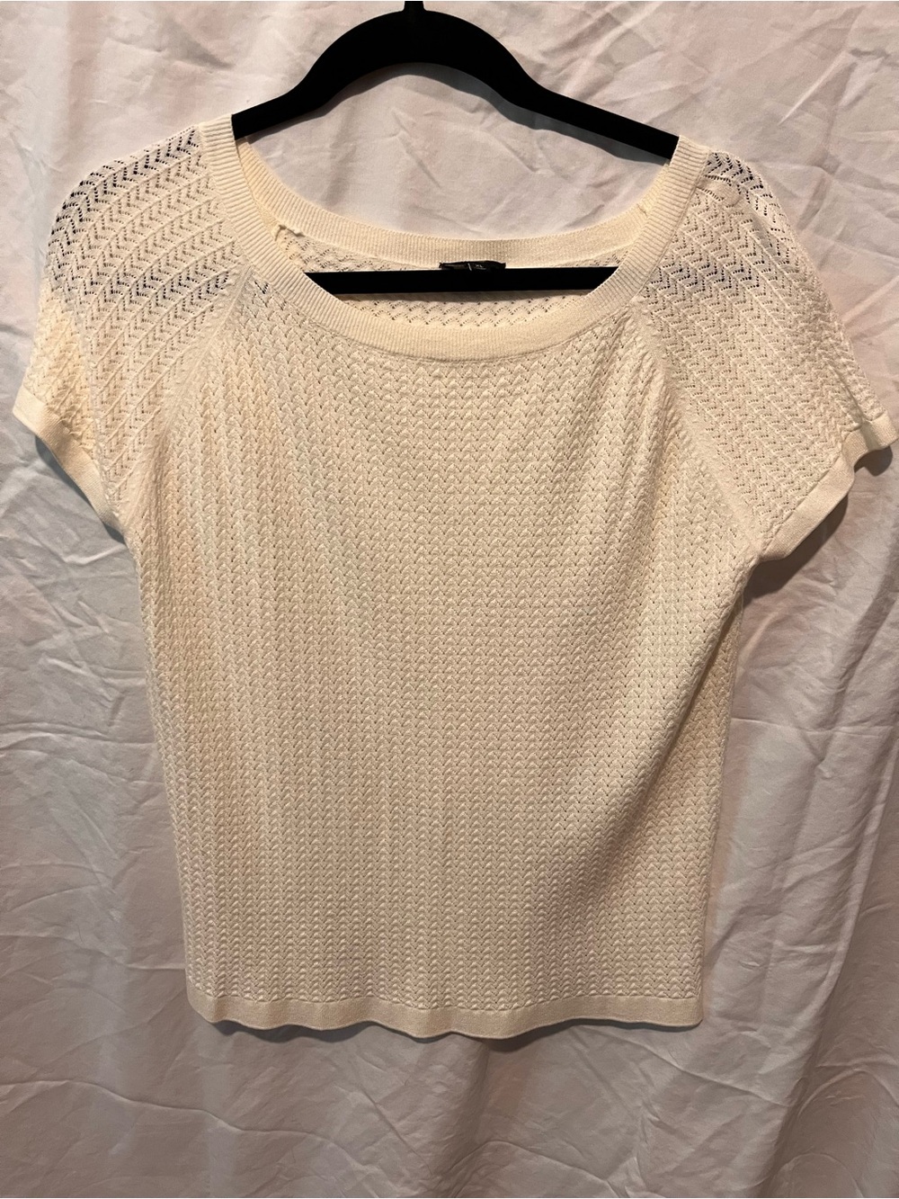 Talbots Cream Short-Sleeve Knit Top